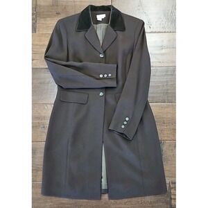 Vintage Due Per Due Brown Equestrian Style Jacket/velvet Collar Wool Blend SZ 10